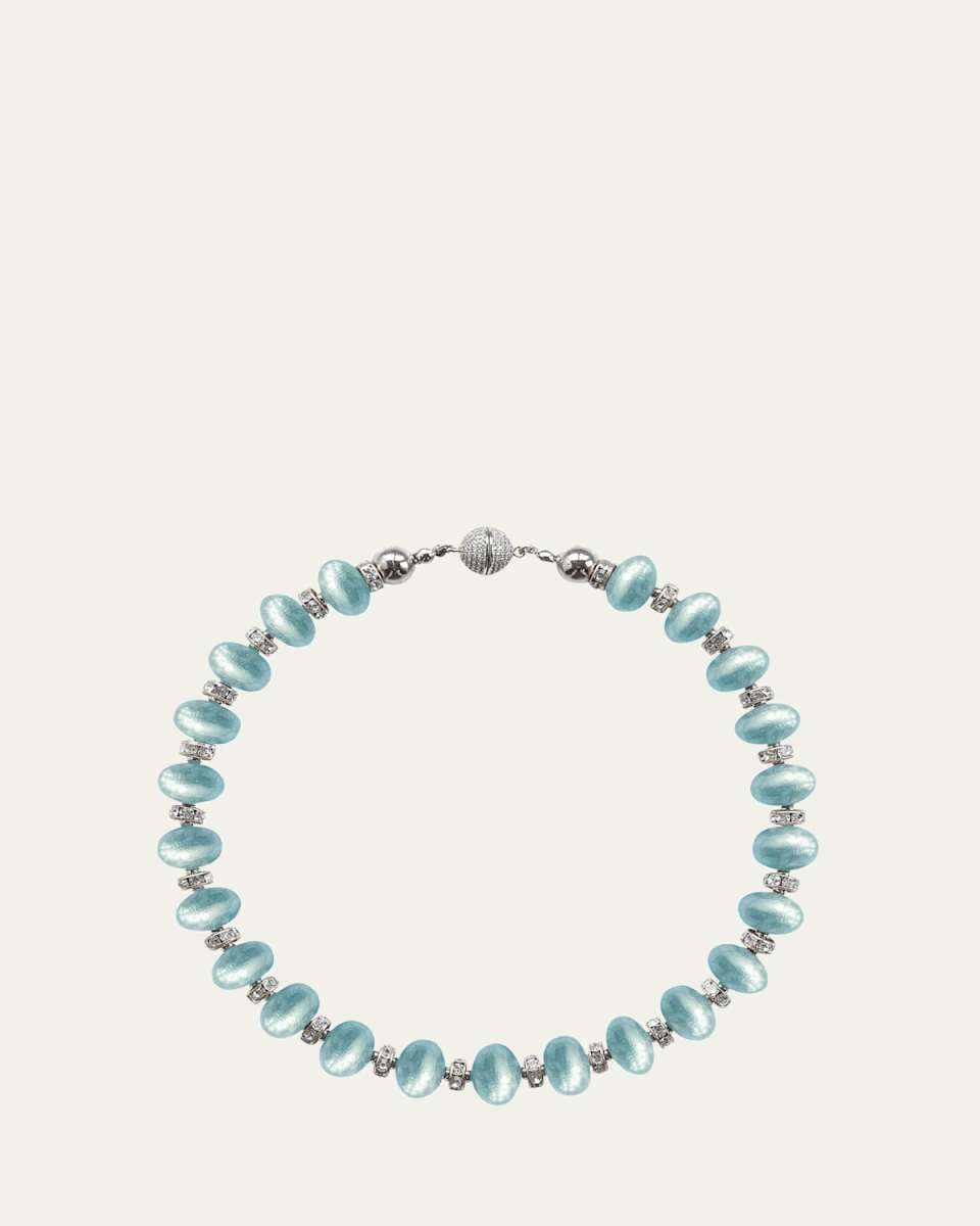 Mika Aqua Blue Necklace, 16"L
